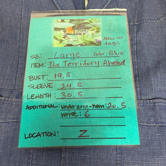 The Territory Ahead Linen Beachcomber Blazer L Mens NEW Sport Coat Blue Jacket - Picture 12 of 12